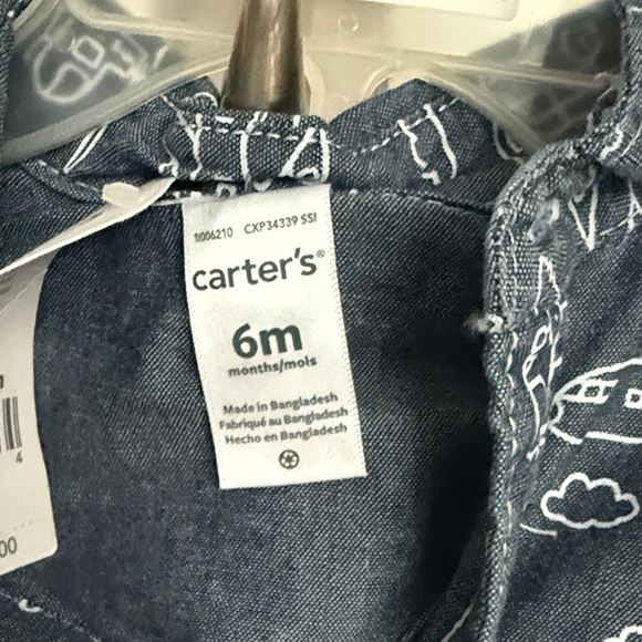 Carter's Navy Airplane Shirt and Tan Pants 2-piece Set - Picture 2 of 7